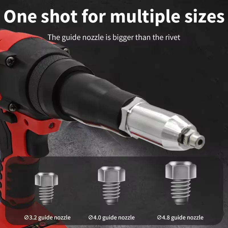 100% Milwaukee 4.8MM Cordless Elettrico Rivettatrice Pistola Brushless Rivetto Strumento di Rivettatura Con Luce A LED Per Milwaukee 18V Batteria Nuovo