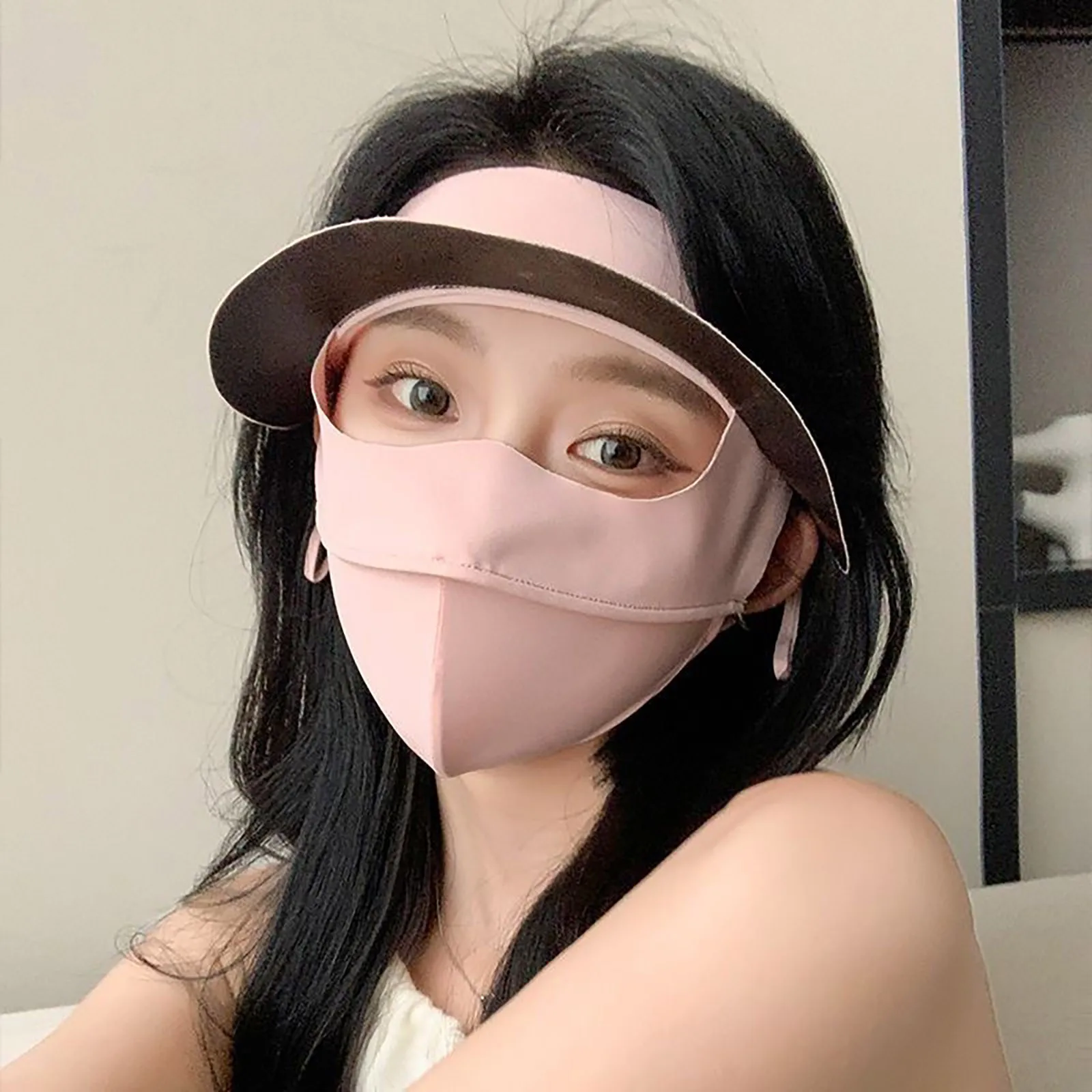 Women\'s Protective face towel Ladies Sunscreen Neck Protector Full Face Ice Silk Breathable Cotton Mask Beach Cycling Sun Masks