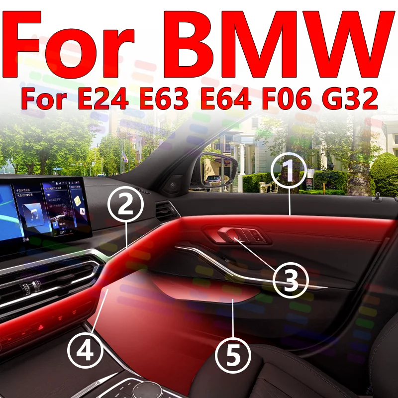

For BMW E24 E63 E64 F06 G32 Gaming Mode Acrylic Lights APP Sync with In-Car Entertainment, Immersive RGB Effects for Rear Pas