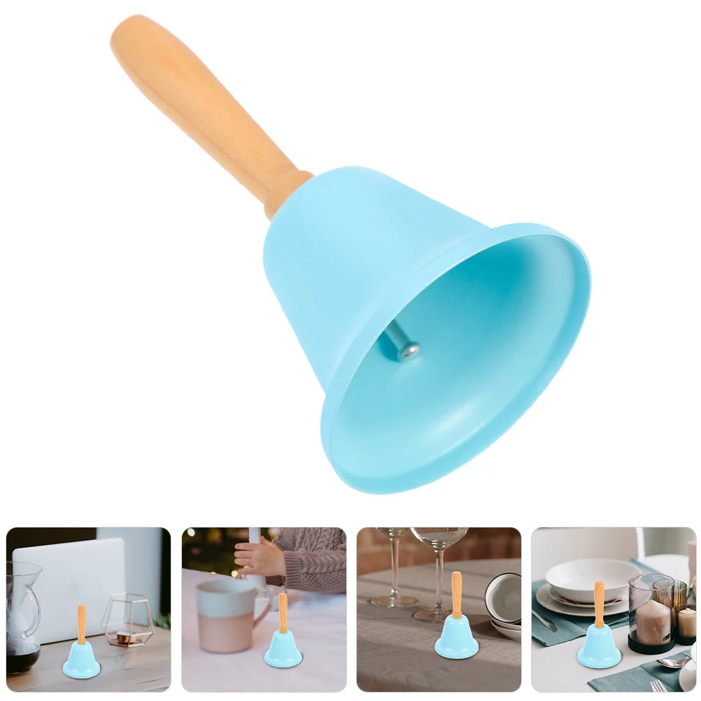 

3Pcs Metal Hand Bells Loud Sky-Blue for Dinner Service Classroom Pet Training Feeding Ringing Bell Pet Training Bell