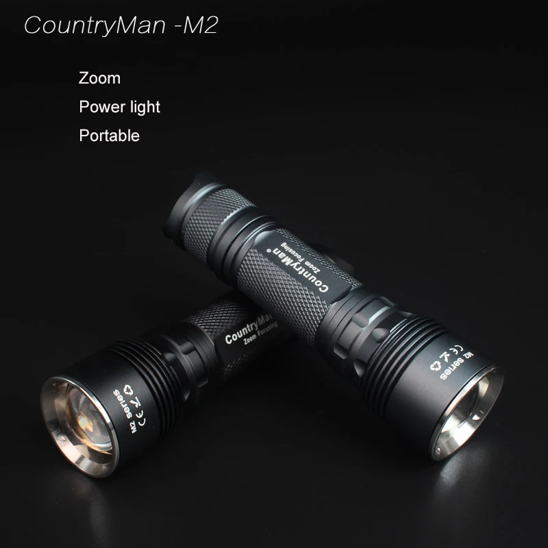 CountryMan M2 18650 Bright Flshlight Scaling Zoom Cree XML2 Led Protable Biking Hiking Climbing Camping Outdoor Home