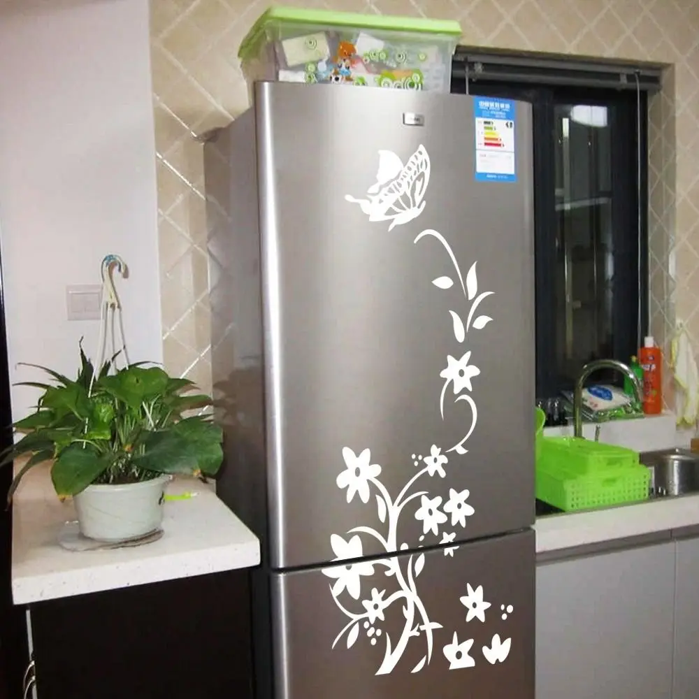 Wall Mural DIY Butterfly Rattan Sticker Rattan Carved Butterfly Refrigerator Sticker Removable Self-adhesive Cabinet