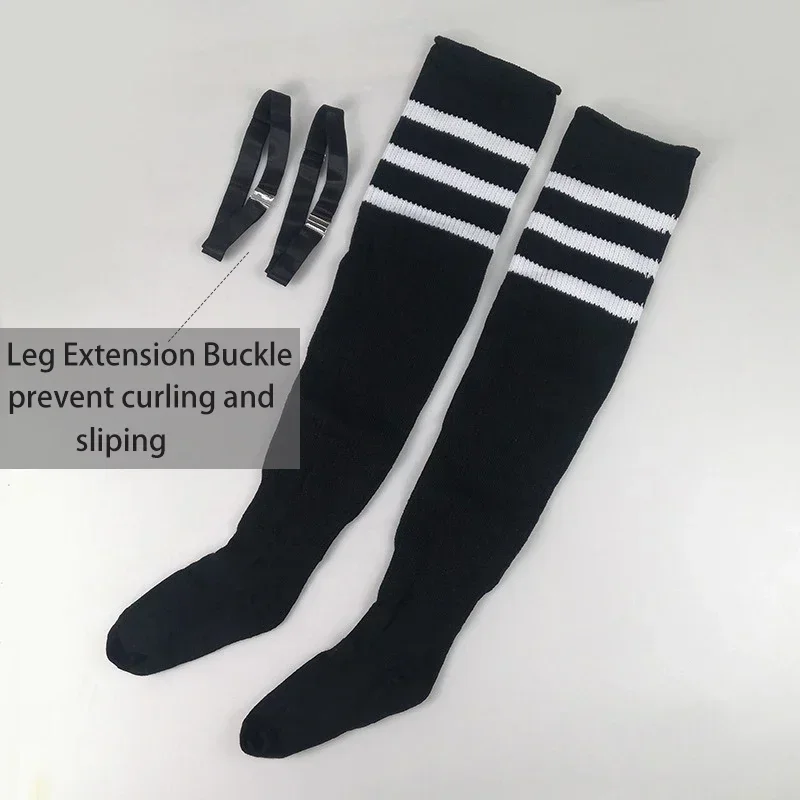 

1Pair Plus Size Womens Thigh High Socks for Thick Thighs, Extra Long Striped Thick Over the Knee -Leg Warmer Boot Socks Scalable