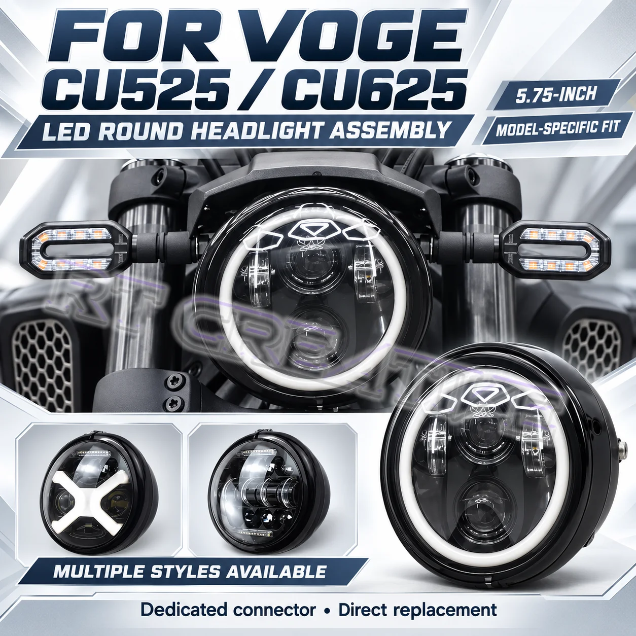 Round LED Headlight Assembly for VOGE CU625
