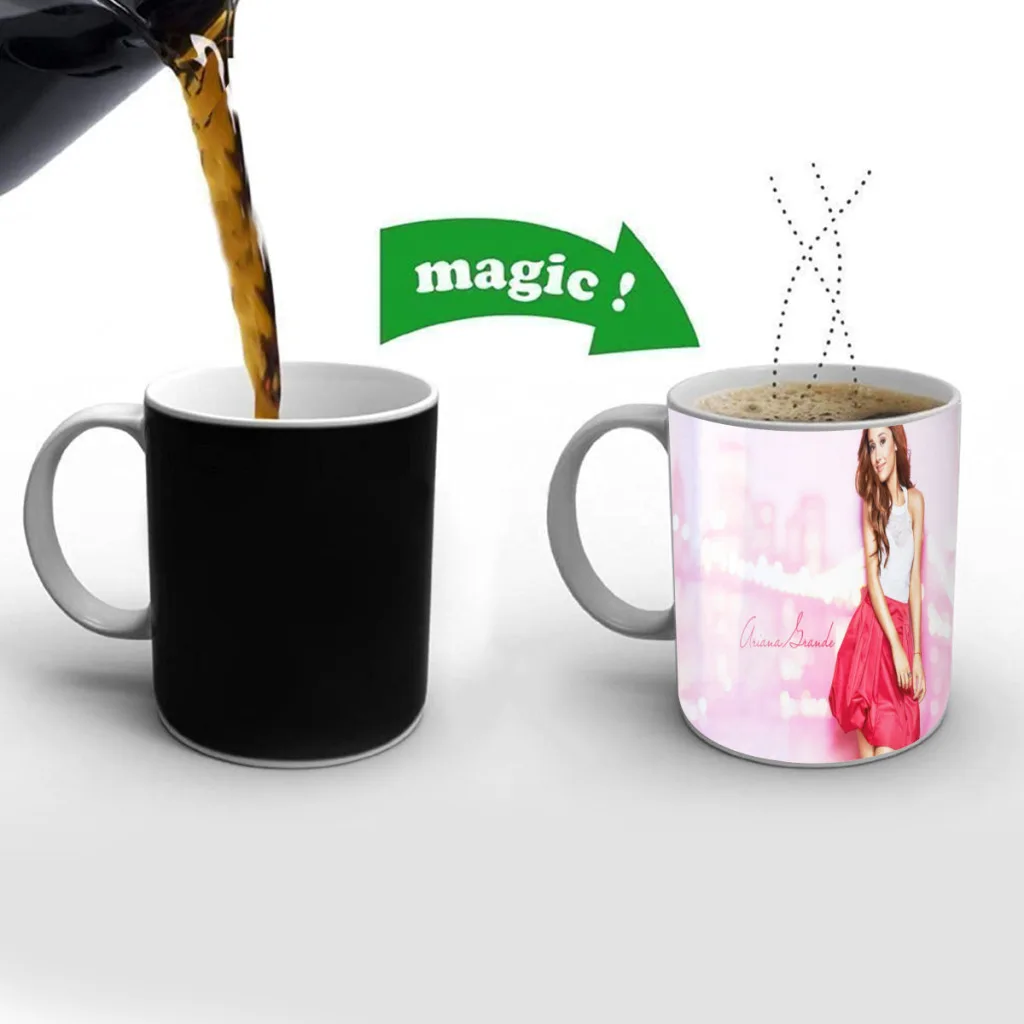 Music-Ariana-Grande Ceramics Coffee Mug  Thermal Color-changing Birthday Gift Back To School Mug