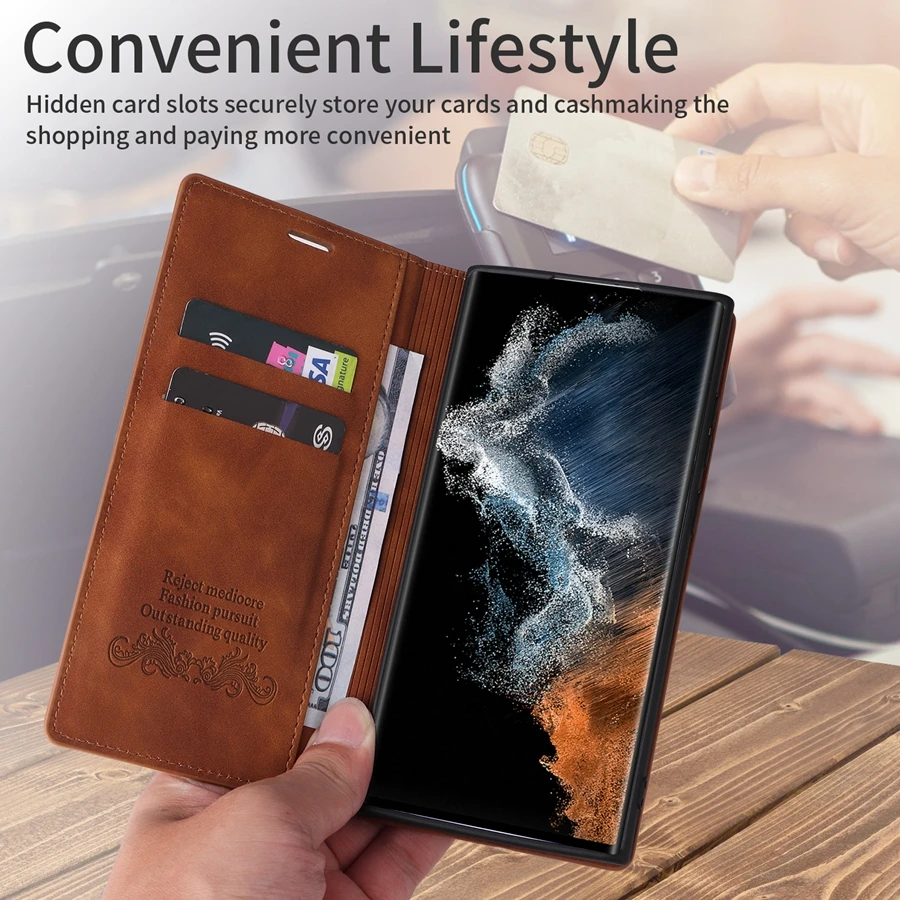 Brieftaschen-Kartenfach Magnetisches Flip-Lederetui für Samsung Galaxy S26 Ultra S25 Plus S24 FE A08 A16 A17 A18 A27 A36 A37 A55 A56 A57 – Detail 10
