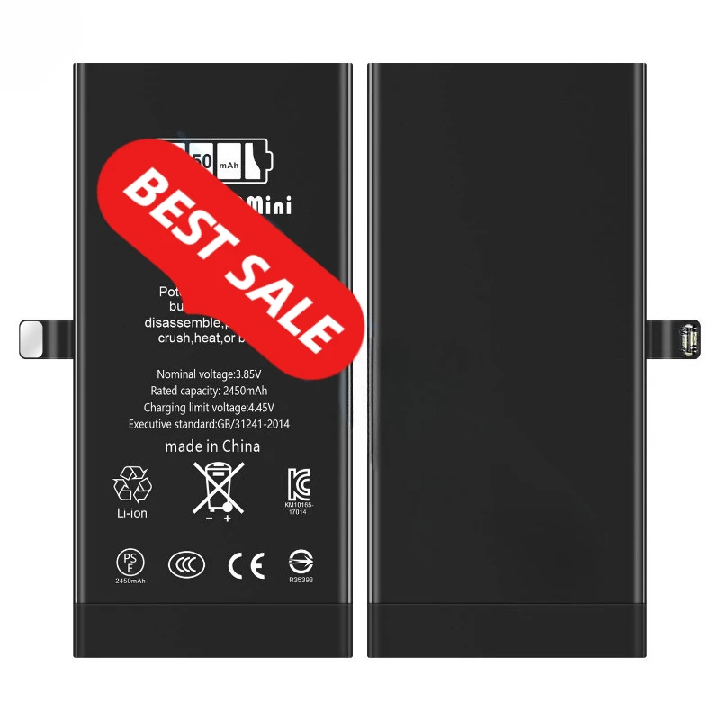 A2399/A2176 for IPhone 12 Mini Phone Battery No Pop-up Interruptions Health 100% Replacement Bateria Grade A Cell with Tools