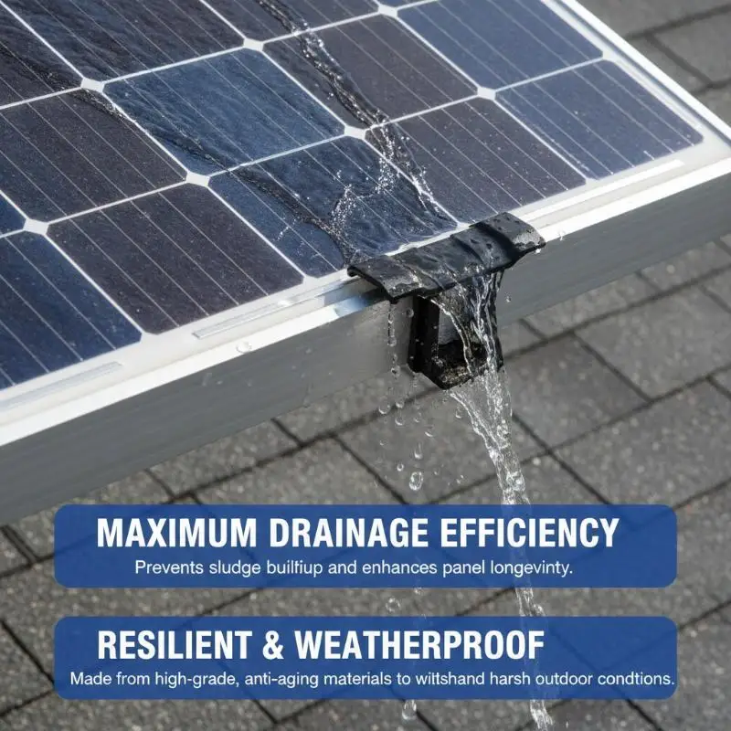4PCS 35/40/45mm Solar Panel Water Drainage Clips Photovoltaic Panel Water Drained Away Clip Water Dust Remove Stagnant