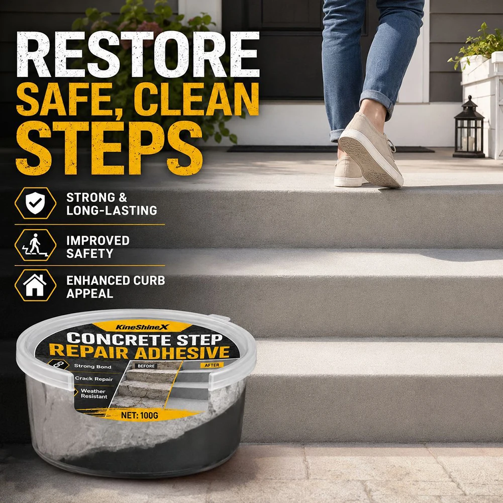 Concrete Step Repair Adhesive Cracks Filler Weatherproof Waterproof High Strength Strong Bonding Walkway Patios with Tools