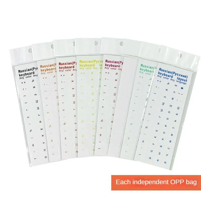1Pcs Russian Transparent Keyboard Sticker Language Alphabet Black White Label for Computer PC Dust Protection Laptop Accessories
