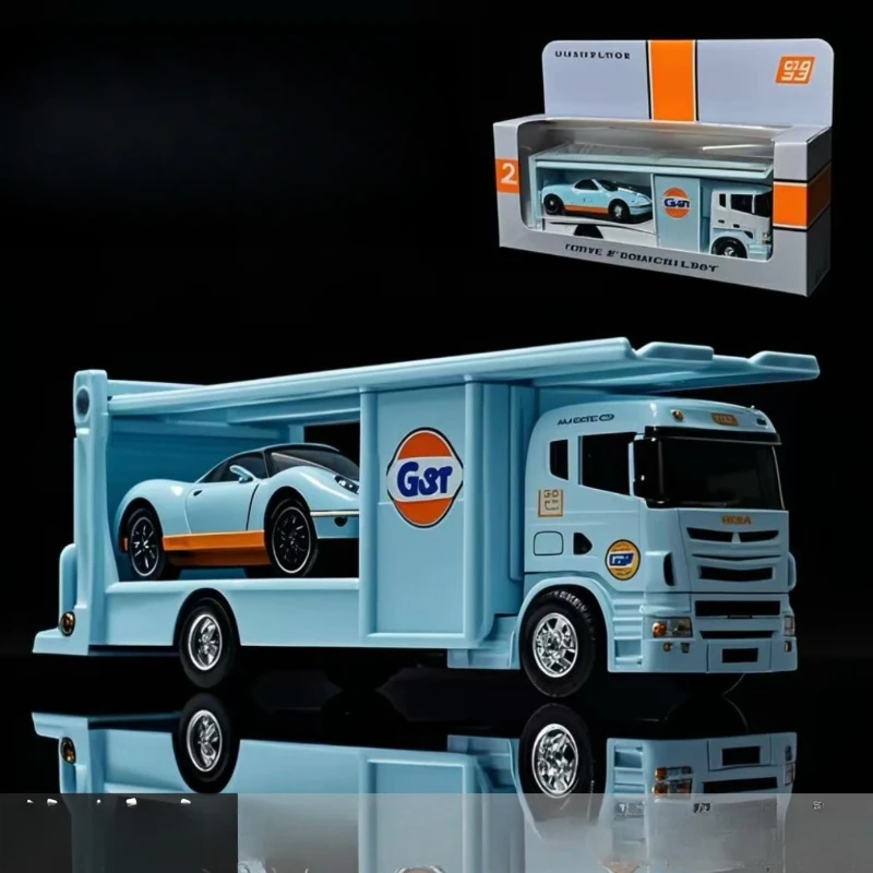 

Original Packaging Bay Edition 1:64 Alloy Rescue Truck Tilt Trailer Simulation Alloy Flat Model Pull Back Toys