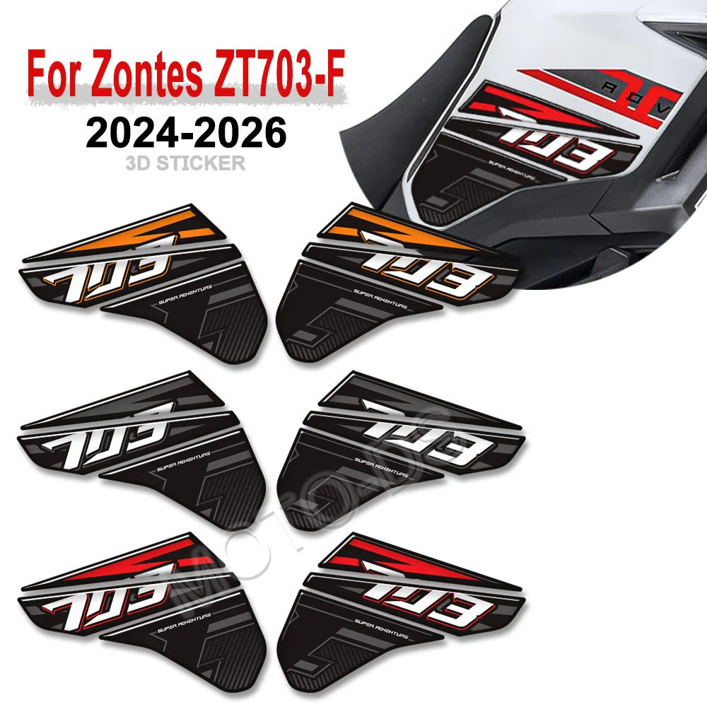 

For Zontes ZT703-F ZT-703F ZT 703F 703 F Adventure Bike 3D Resin Motorcycle Fuel Tank Pad Stickers Protection Decals