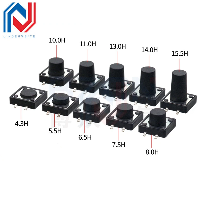 20Pcs/lot TS-F002 Touch Switch 12*12*4.3 Mm-15mm Push Button Switch Button Switch SMD Volume 12x12 Height 4.3 Mm-15mm