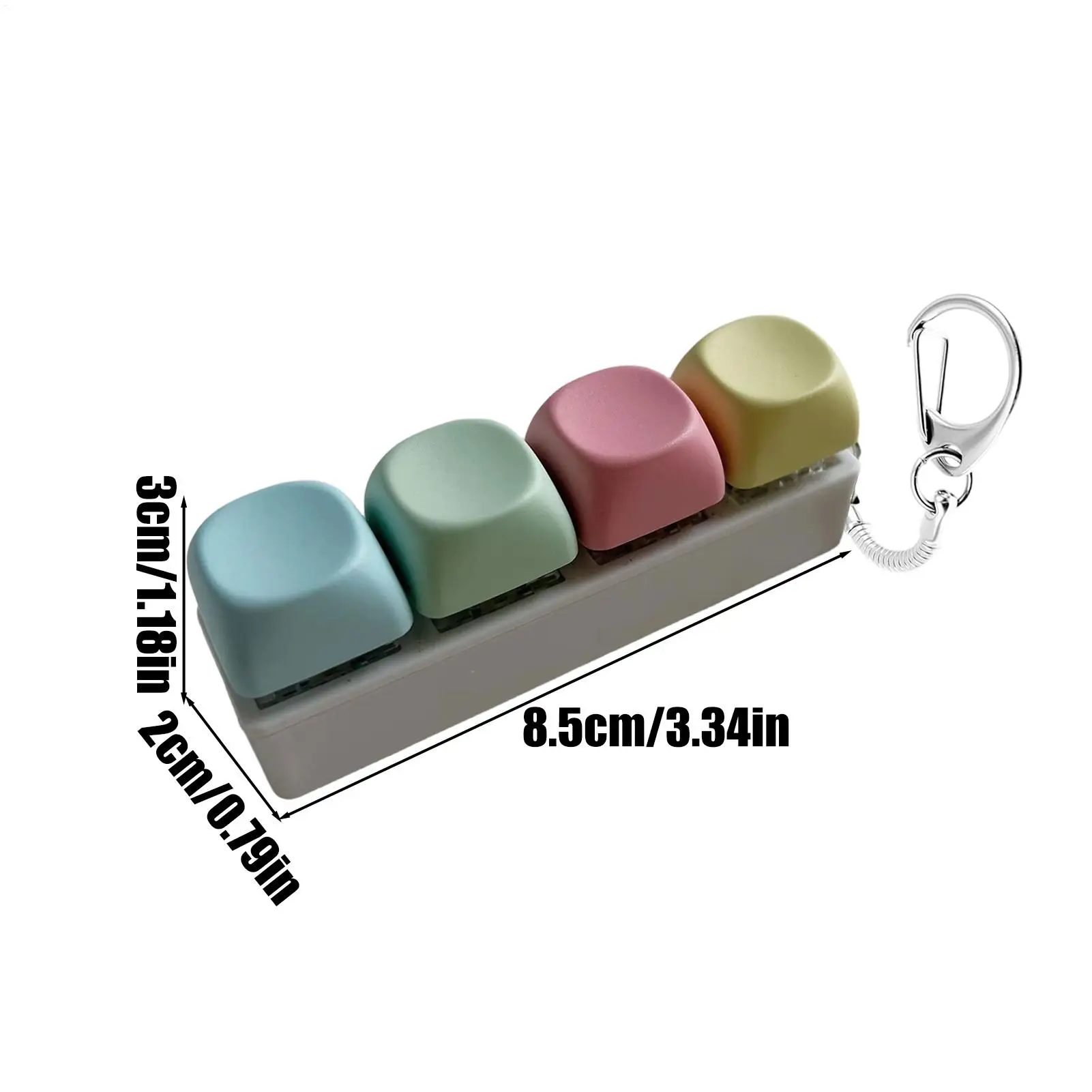 4-toetsen knop Keycap Fidget sleutelhanger toetsenbord Clicker speelgoed toetsenbord kubus speelgoed voor volwassen geschenken om de pastijd te verlichten