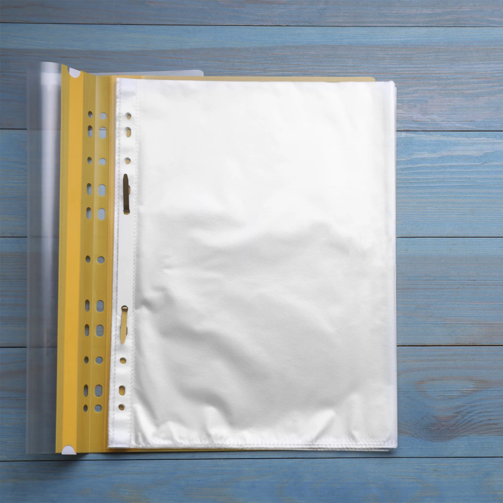 

100 Pcs File Bag Insert Binder Page Protectors Paper Sleeves for with Pockets Punch Hole