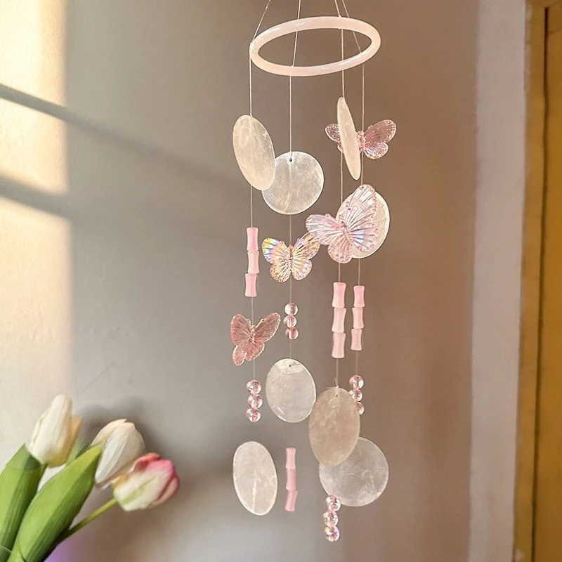 DIY Butterfly Shell Wind Chime Making Set Ins‑Style Japanese Handmade Pendant for Art Activity Home Window Decor
