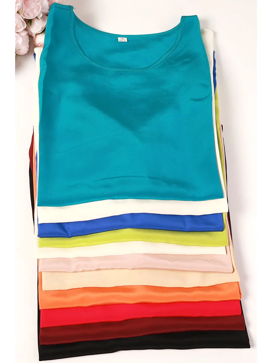 Crepe silk short-sleeved T-shirt round neck women's mulberry silk top, light, comfortable and breathable summer mom outfit view 5