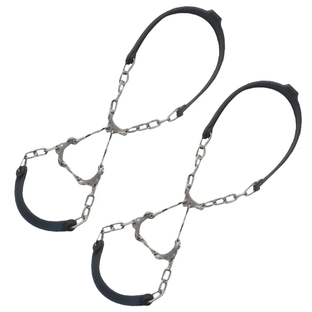 2 قطعة المرابط الجر الجليد للأحذية قابلة لإعادة الاستخدام الأشرطة المضادة للانزلاق للمحدرة الجليدية الموحلة الرطبة التضاريس المشي لمسافات طويلة تسلق الجبال #6