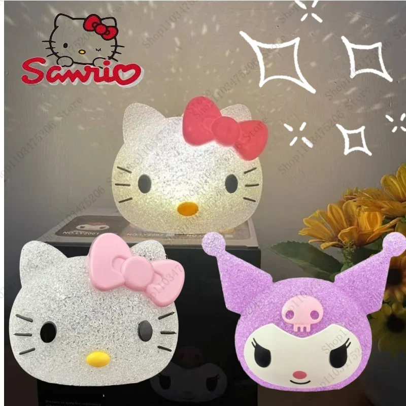 Cartoon Particle Projection Night Light Hellokittys Kuromi 3D Doll Reading Lamp USB Creative Desk Lamp Kids Christmas Gifts