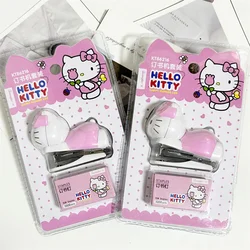 Sanrio Anime Mini Stapler Set Hello Kitty Portable Color Paper Binding Machine Fashion Stationery Office School Supplies Gifts