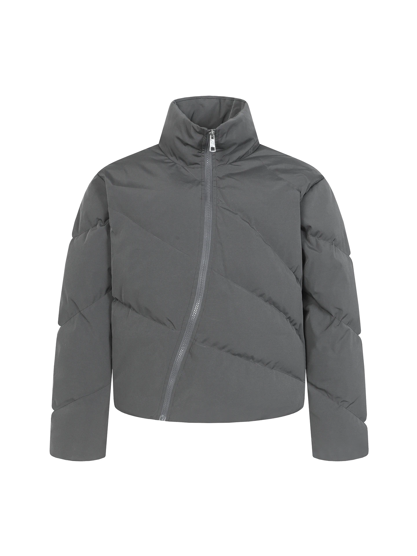 2025 Men's Winter New Irregular Zipper Thickened Stand Collar Parkas Men's American Style Retro Warm Parkas Solid Color Coats