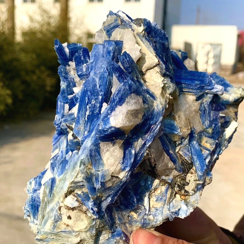 800-1000 جرام عينة الكيانيت الحجر الخام الأزرق كريستال المعدنية الحجر الخام بلورات الشفاء ديكور المنزل الديكور فنغ شوي