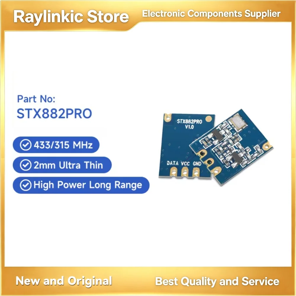STX882PRO-433 Ultra-Thin High Power 100mW Long Range 433MHz Transmitter Modules with Spring Antennas for Remote Control
