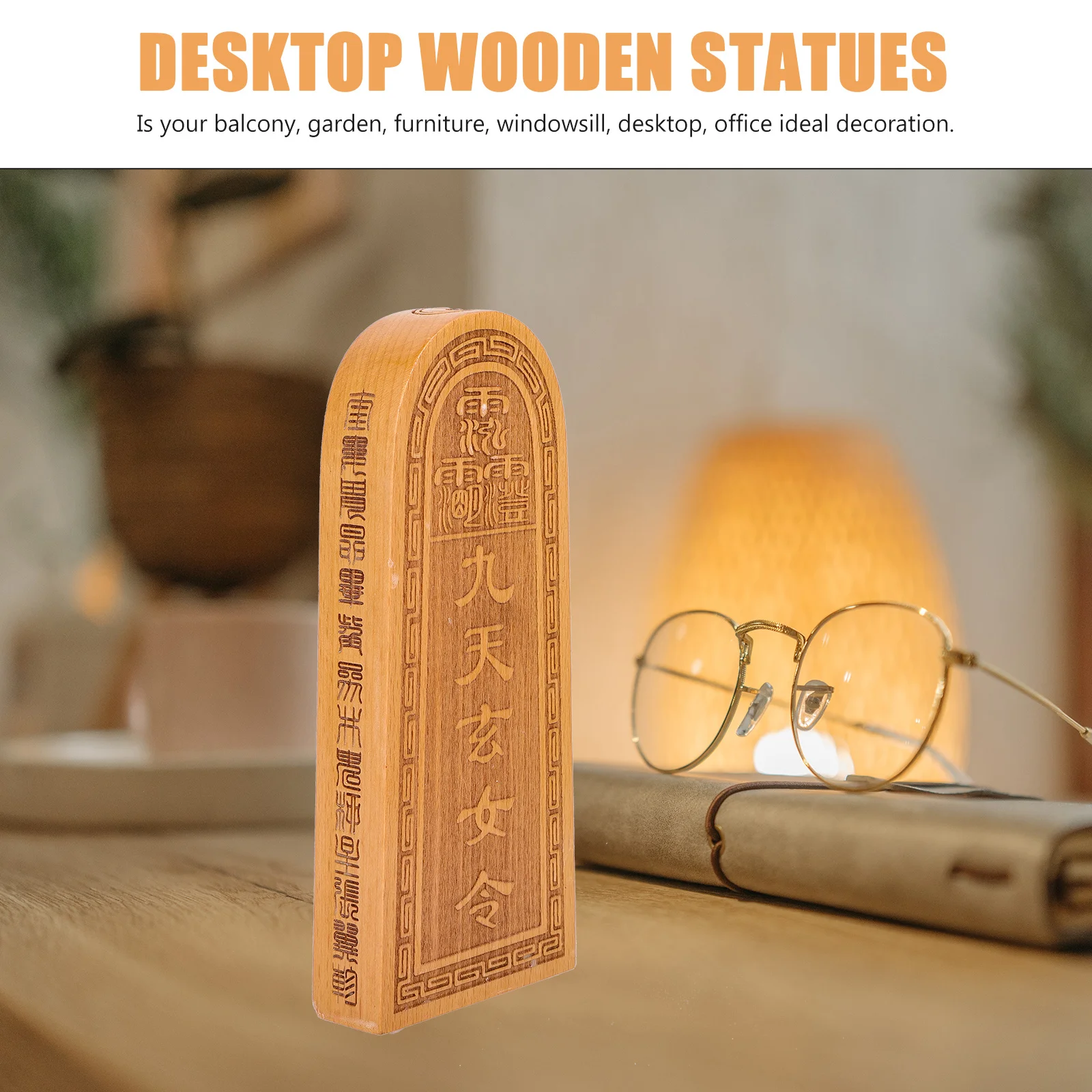Daoist رمز النحت خشبي منحوت ديكور للمنزل مكتب سطح المكتب حديقة شرفة داخلي في الهواء الطلق منضدية الديكور #6