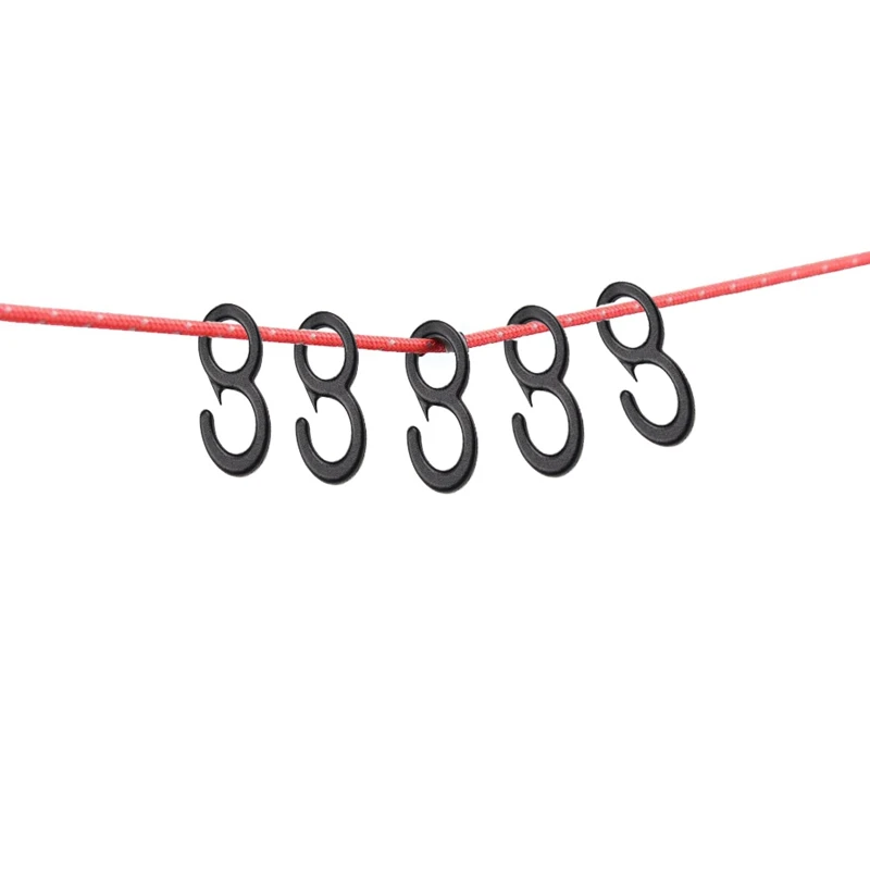 60Pcs Clip Tail Hook Plastic Shock Backpack Bungee Cord Carabiner Hook For Outdoor Camping Light Tent Hanging Tool