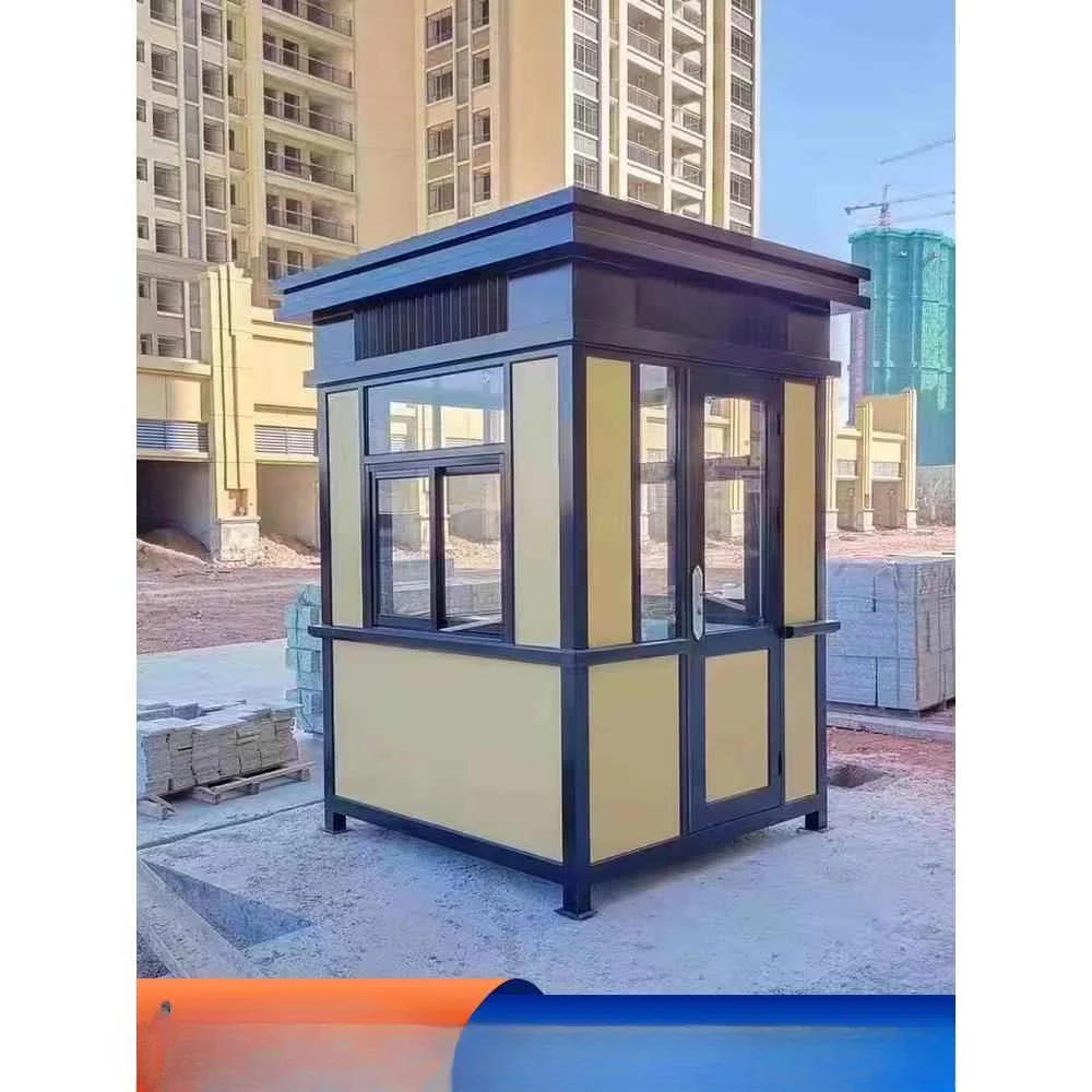 Steel structure mobile guard box security box property security room stainless steel doorman duty room real stone paint guard