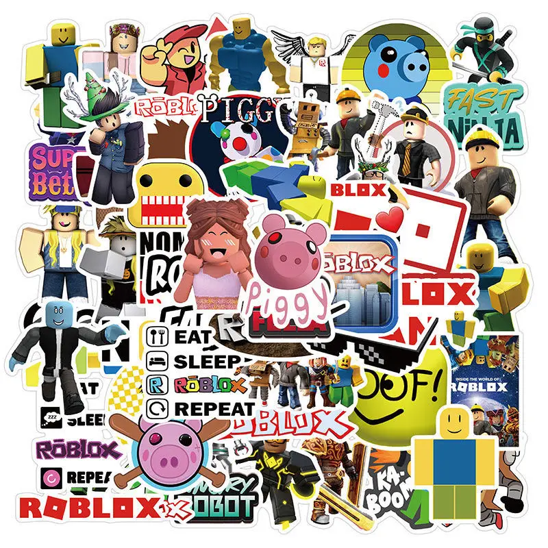 50/100 Sheets Game Roblox Sticker Cartoon Doodle Pvc Suitcase Anime Phone Case Computer Decor Patch Child School Supplies Gift