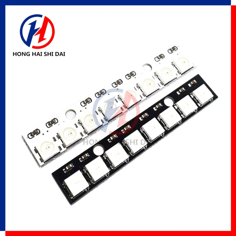 8*1Bit 8 Bits WS2812 WS 2811 5050 RGB Full LED Lamp Panel Module 5V WS2812B Rainbow LED Precise For 8 Channel Lights