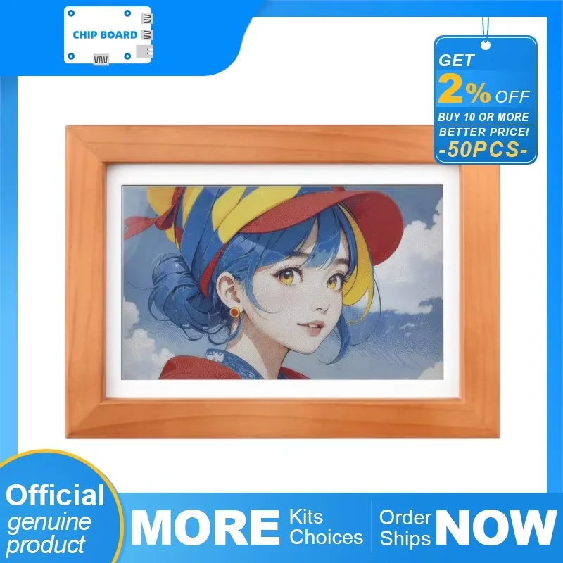 Waveshare ESP32-S3 PhotoPainter: Layar E-Paper 7,3 inci E6 dalam Bingkai Kayu, 800×480, Daya Ultra-Rendah