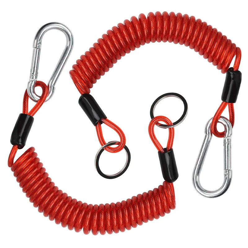 ABGR-2PCS 6FT كابل مقطورة الانفصال ، كابل أمان المقطورة الانفصالية سحب الربيع سلك ملفوف لمعسكر مقطورة RV