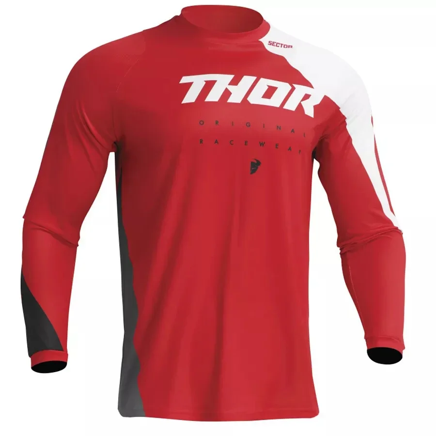 THOR SECTOR MOTOCROSS MX BIKE JERSEY - EDGE GREY YELLOW RED BLUE ORANGE Spring Multiple Long Sleeved T-Shirts For Racing, Motorc