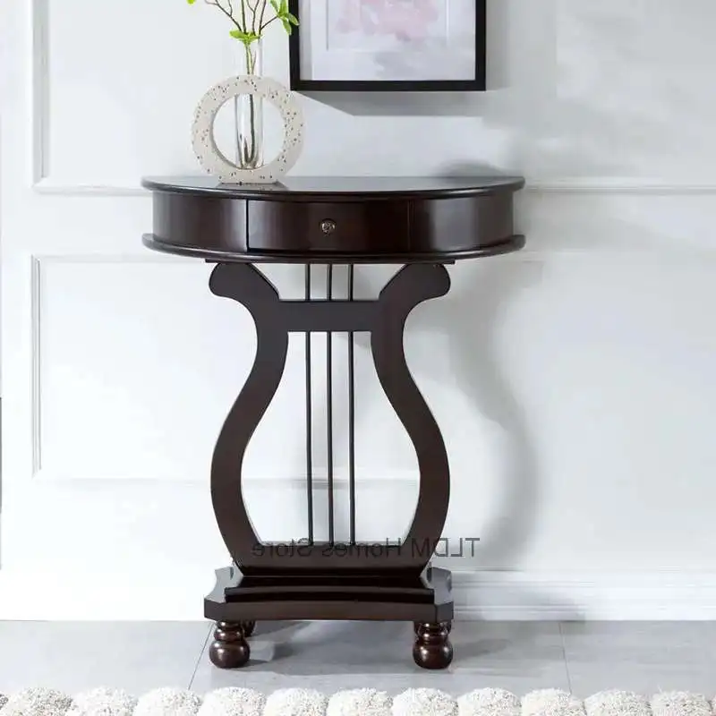 

American Solid Wood Console Table for Home Furniture Simple Entrance Door Aisle Storage Rack Entrance Wall Narrow Cabinet M