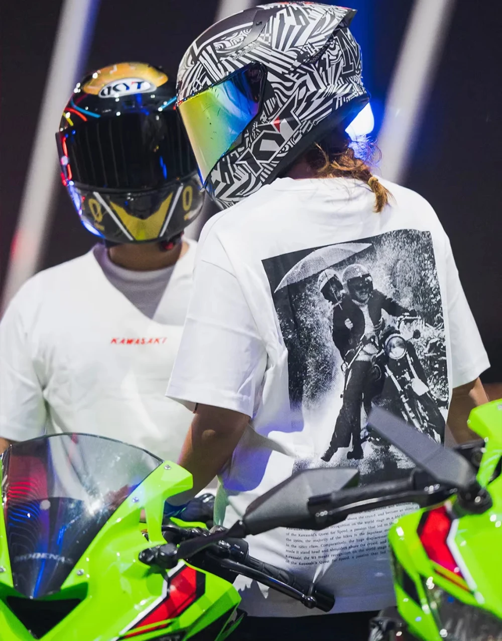 

Kawasaki Ретро футболка большого размера, новейшая летняя классическая футболка для езды на велосипеде на открытом воздухе, свободная футболка для взрослых, внедорожный мотоциклетный трикотаж 2025