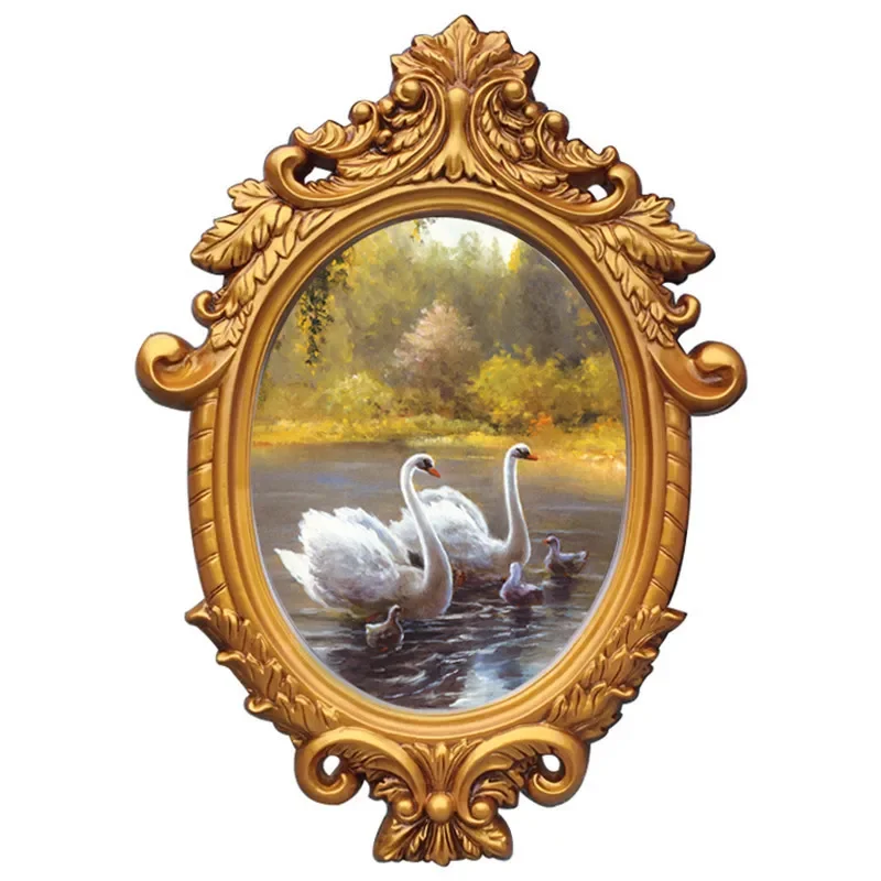 

retro European style, oval photo frame, oil painting frame, wedding photo frame, golden wedding wall props