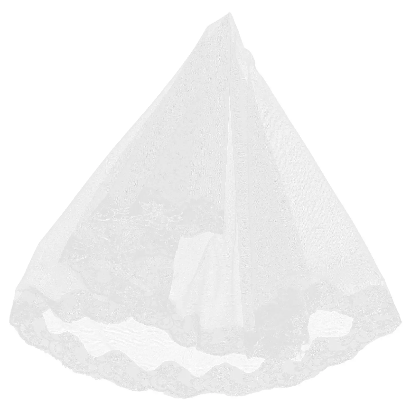 Velo de novia largo de encaje, tul suave, mantilla floral, accesorio para vestido de novia, velo de encaje largo de tul