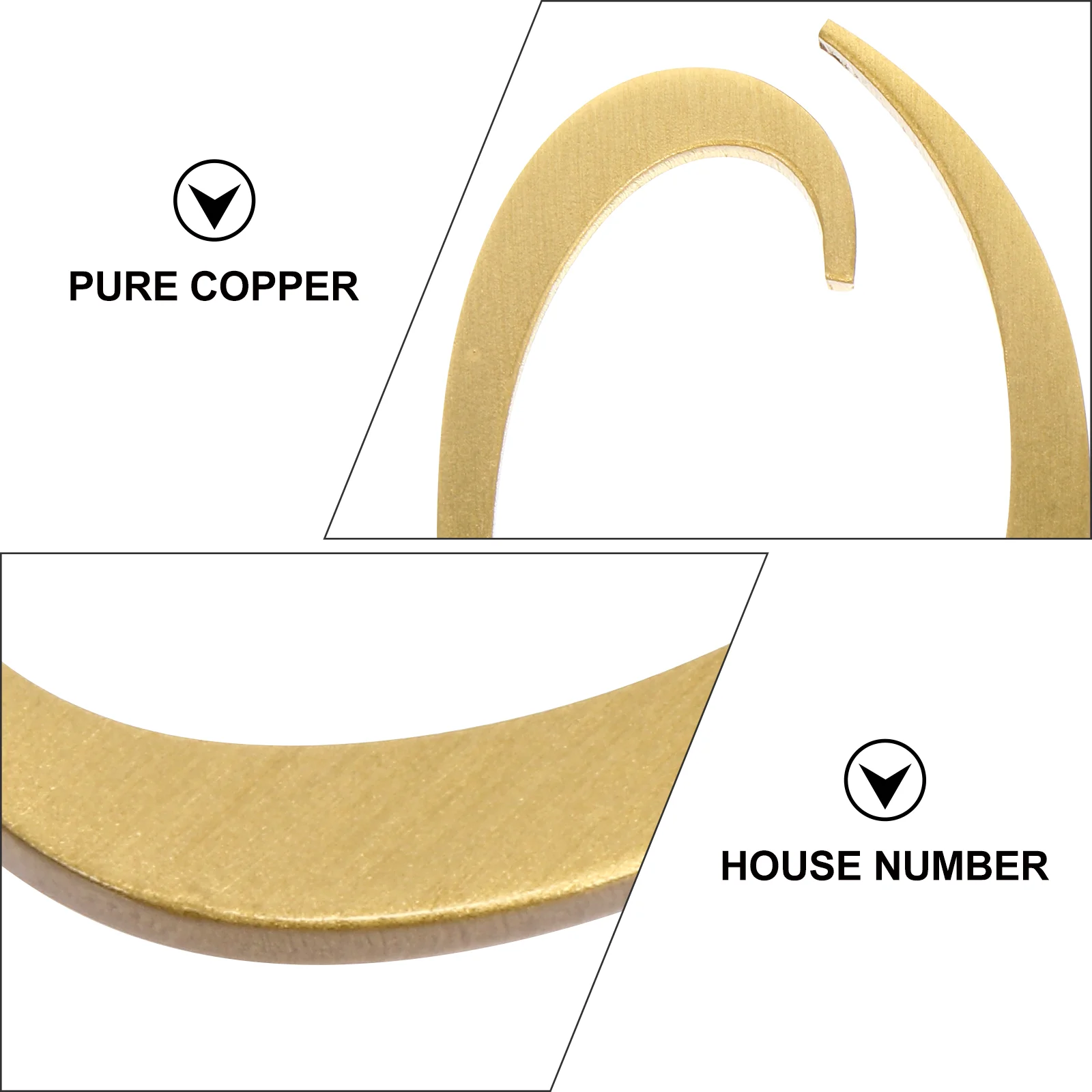 

1pc Copper Door Number Durable House Address Mailbox Street Numbers for Home Office Hotel Room Decoration Hardware