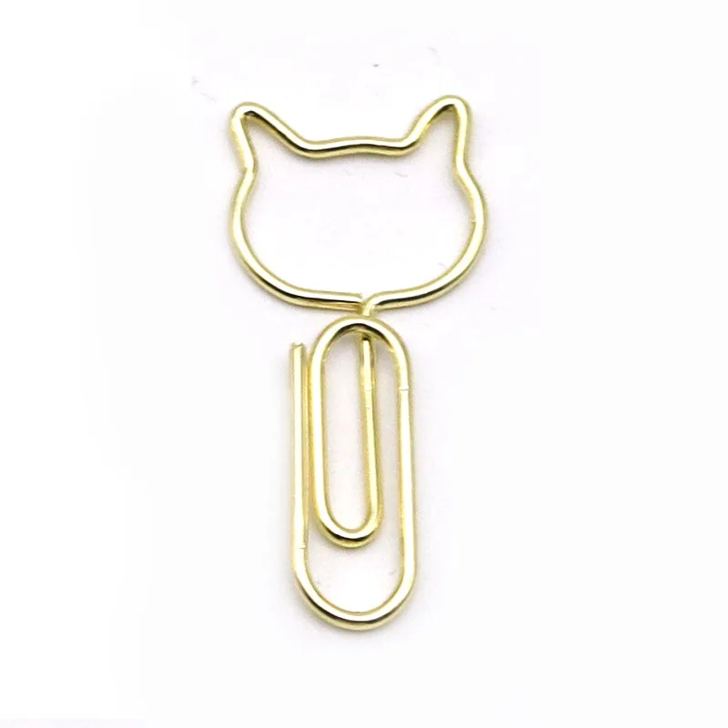 Imagem -06 - Cat Cabeça Criativa Papel Clipes Decorativo Animal Forma Papel Clip Metal Desenhos Animados Paperpins Planejador Acessórios Bookmark Atacado