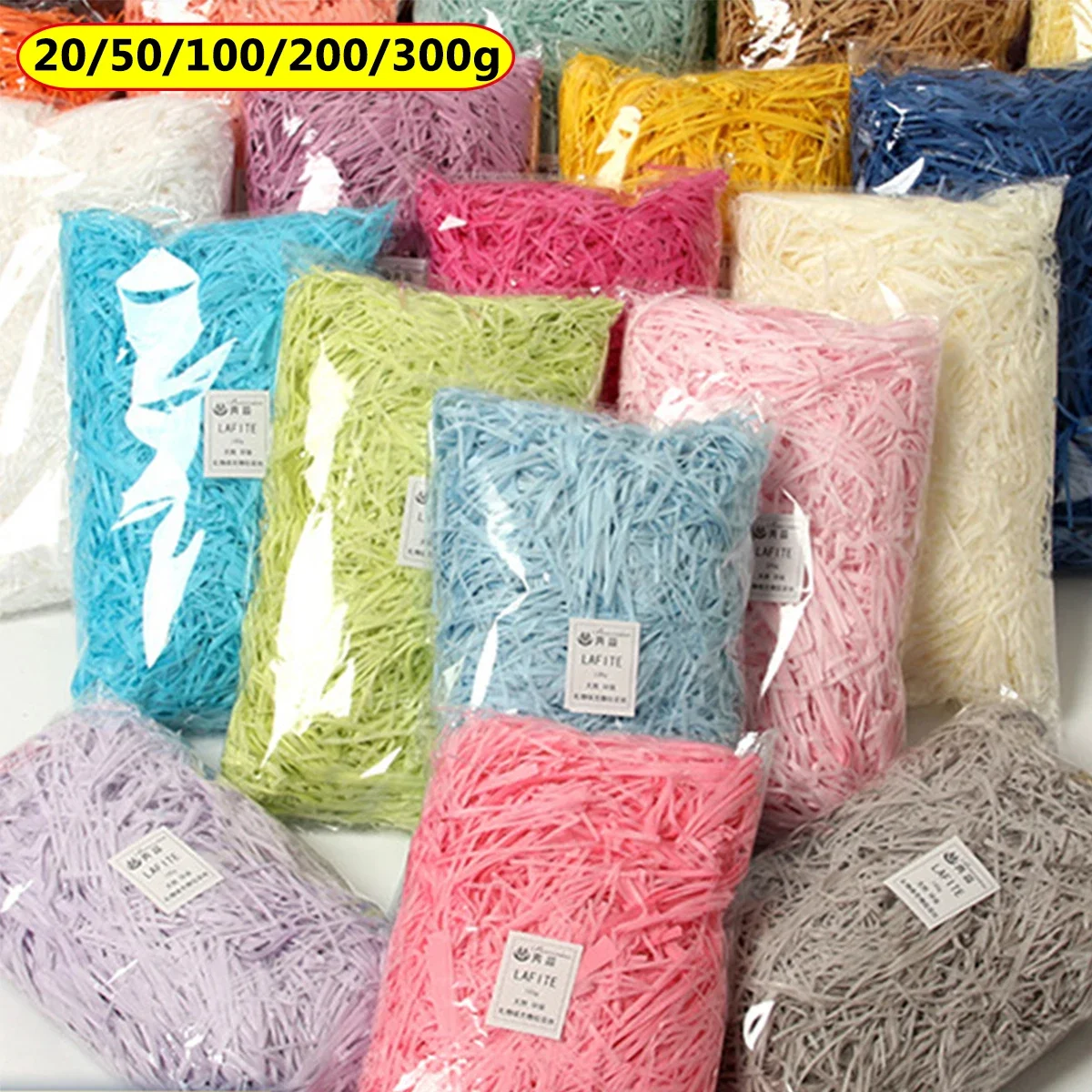 

Raffia Shredded Confetti Gift Box,Filling Material,Packaging Filler Decor, Wedding,Birthday,Christmas Gift Box,DIY Paper,20-300g