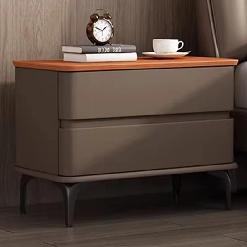 低装飾ベッドサイドテーブル寝室モバイル高級収納ナイトスタンド木製オーガナイザー引き出しホワイトメサデノーチェトレンディな家具