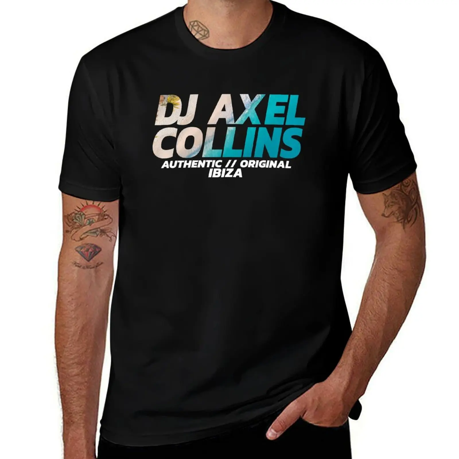 White Lines DJ Axel Collins Ibiza T-Shirt oversized graphic tee sweat mens clothes