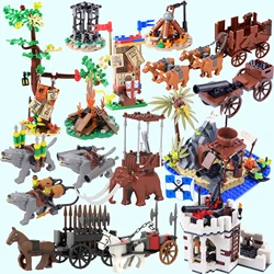 Medieval Military Sets Building Blocks Figure Accessories Army Transport War elephants War Horse War Weapons Decorative Toys