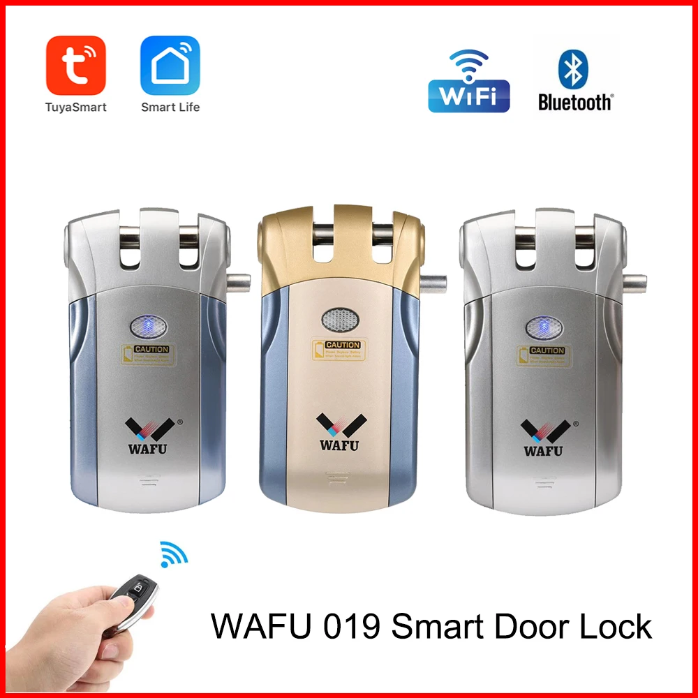 New Wafu 019 Fringerprint Lock Tuya Smart Life Wifi Door lock Password Door Locks Bluetooth Remote Control Invisible Smart Lock