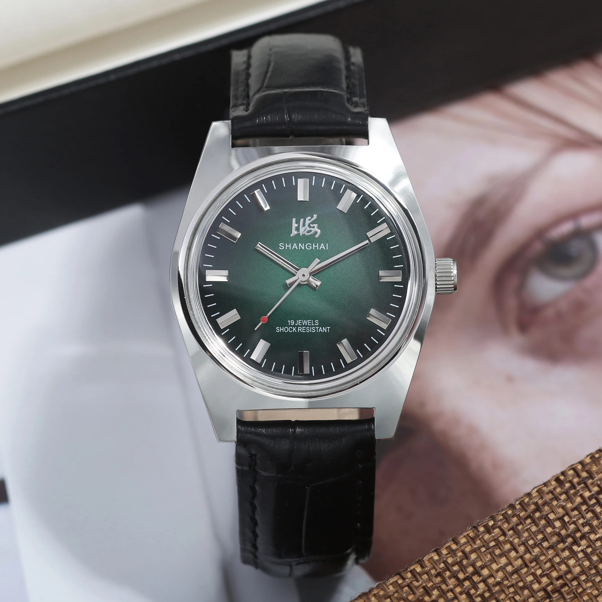 Shanghai 36MM Hand-Wind Mechanical Watch 7120 Waterproof China Watch for Men Wholesale