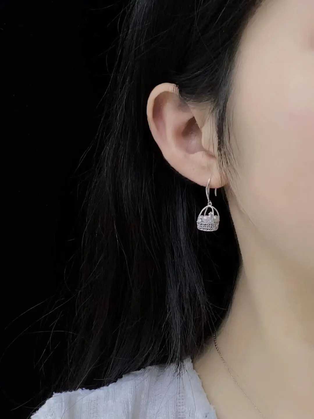 الجملة S925 فضة أقراط جبل النتائج إعدادات قاعدة تصاعد أجزاء ملحق ل 3-3.5 مللي متر اللؤلؤ 5 زوج/وحدة #6