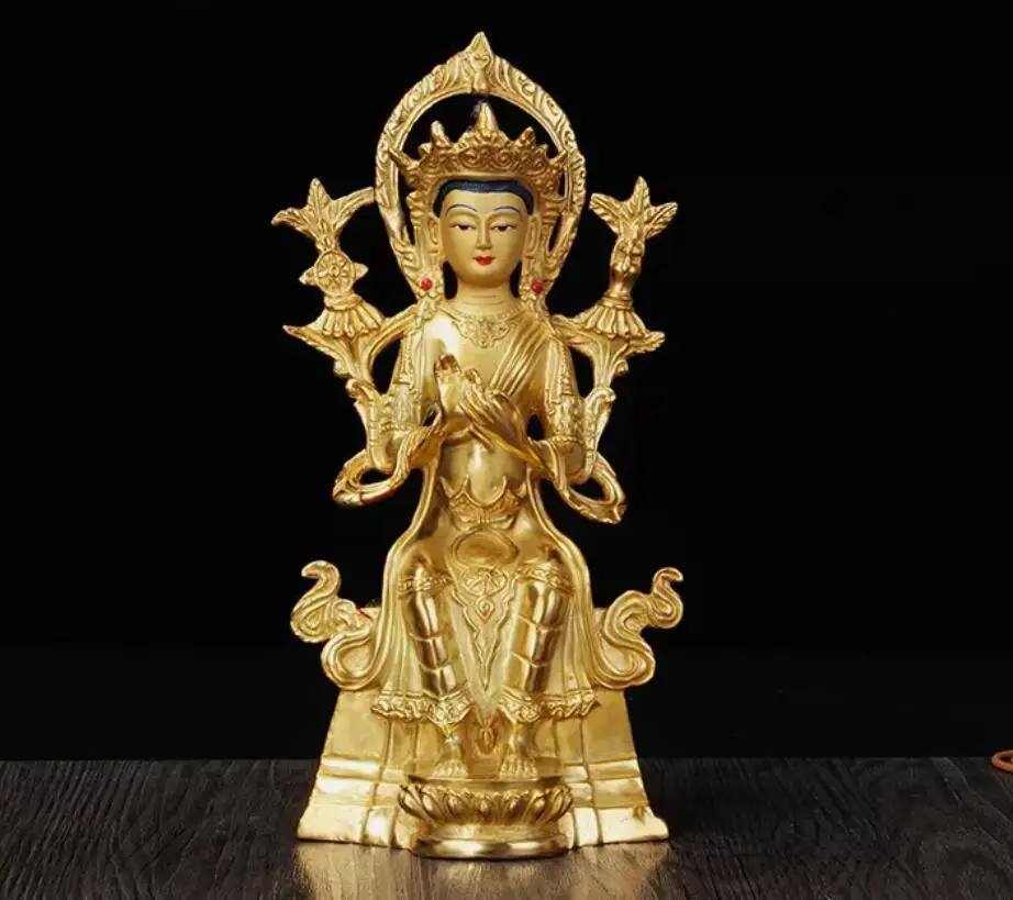 

Genuine Handmade Tibetan bronze gilt statue Buddha Maitreya Metteyya old Tara