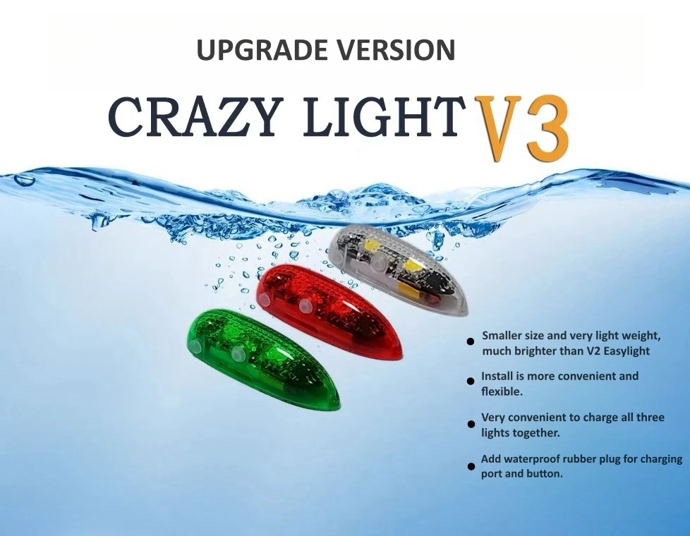 Upgrade V3 Crazy Light Waterproof LED Light Kit for RC Airplane Seaplane Jet Fix Wing Rechargeable Drone Lights with 3 Modes